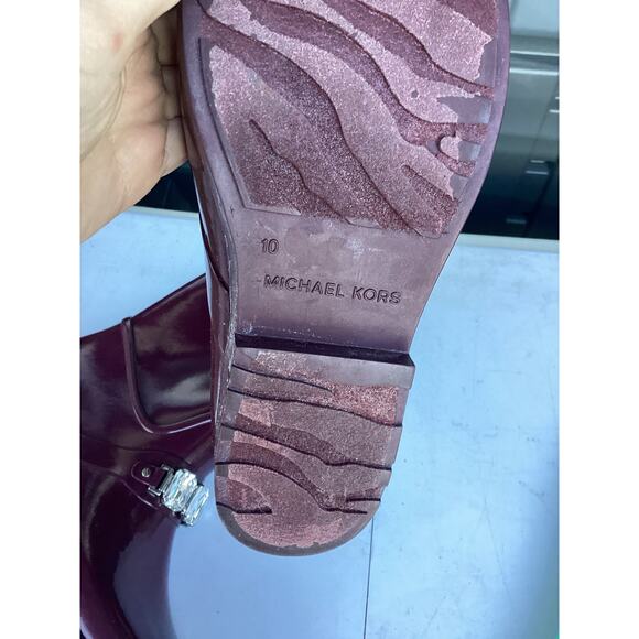 Michael Kors Leslie Rainboot Plum Size 10 - Picture 4 of 5